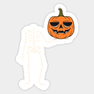 Pumpkin Skeleton Halloween Sticker